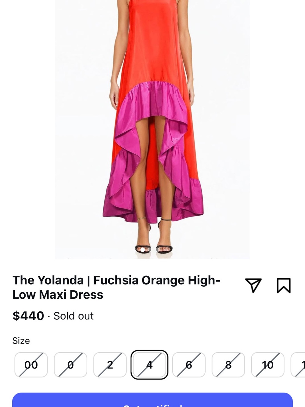 Fuchsia and Orange High-Low Maxi Dress by One33 Social